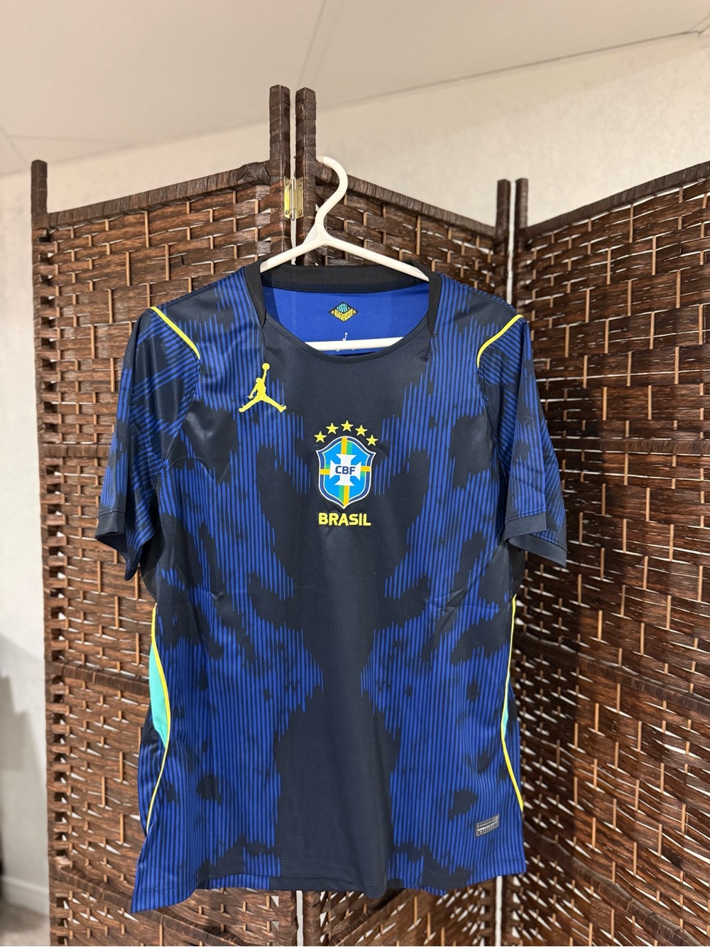 Brazil CBF Jordan Soccer World Cup Blue and Yellow Soccer Jersey